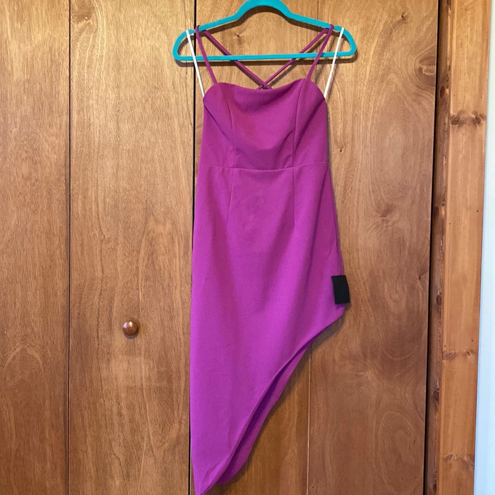 Purple backless midi body on dress